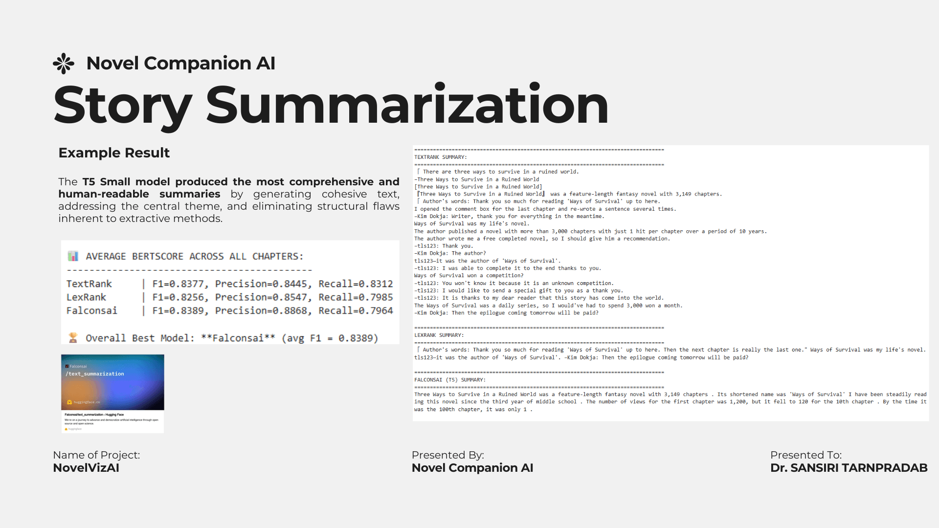 Summarization Result